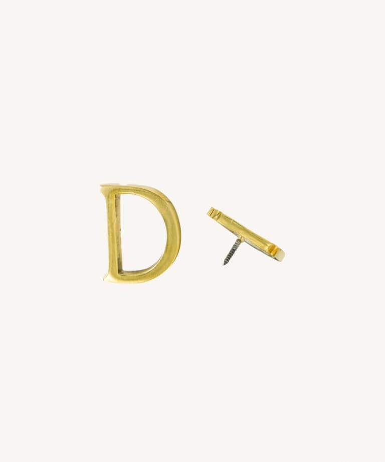 Gold Shiny Brass Letter D