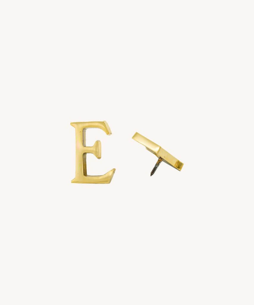 Gold Shiny Brass Letter E