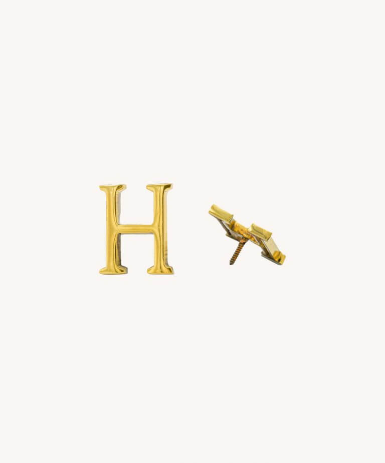 Gold Shiny Brass Letter H