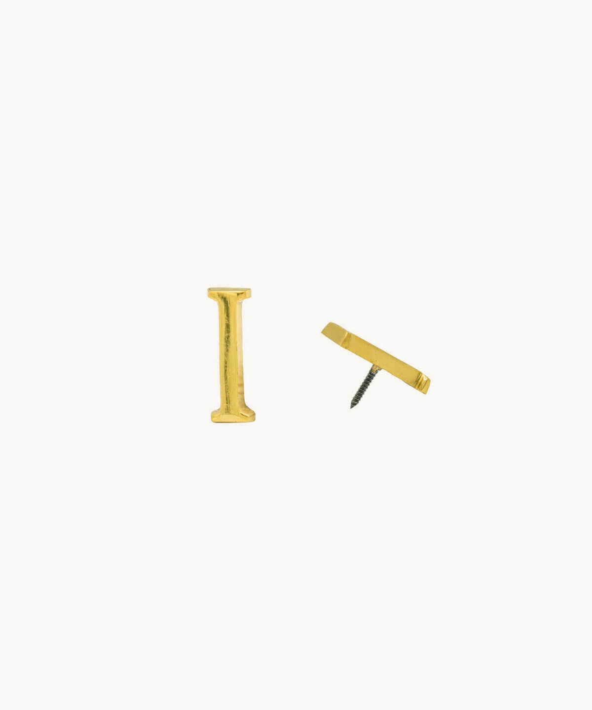 Gold Shiny Brass Letter I
