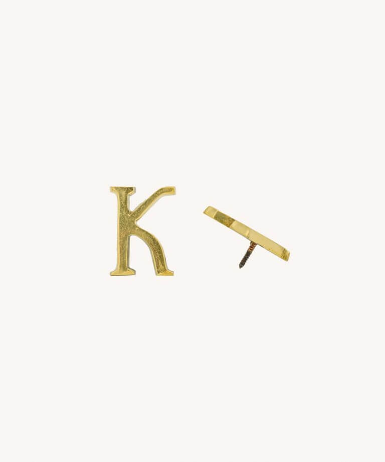 Gold Shiny Brass Letter K
