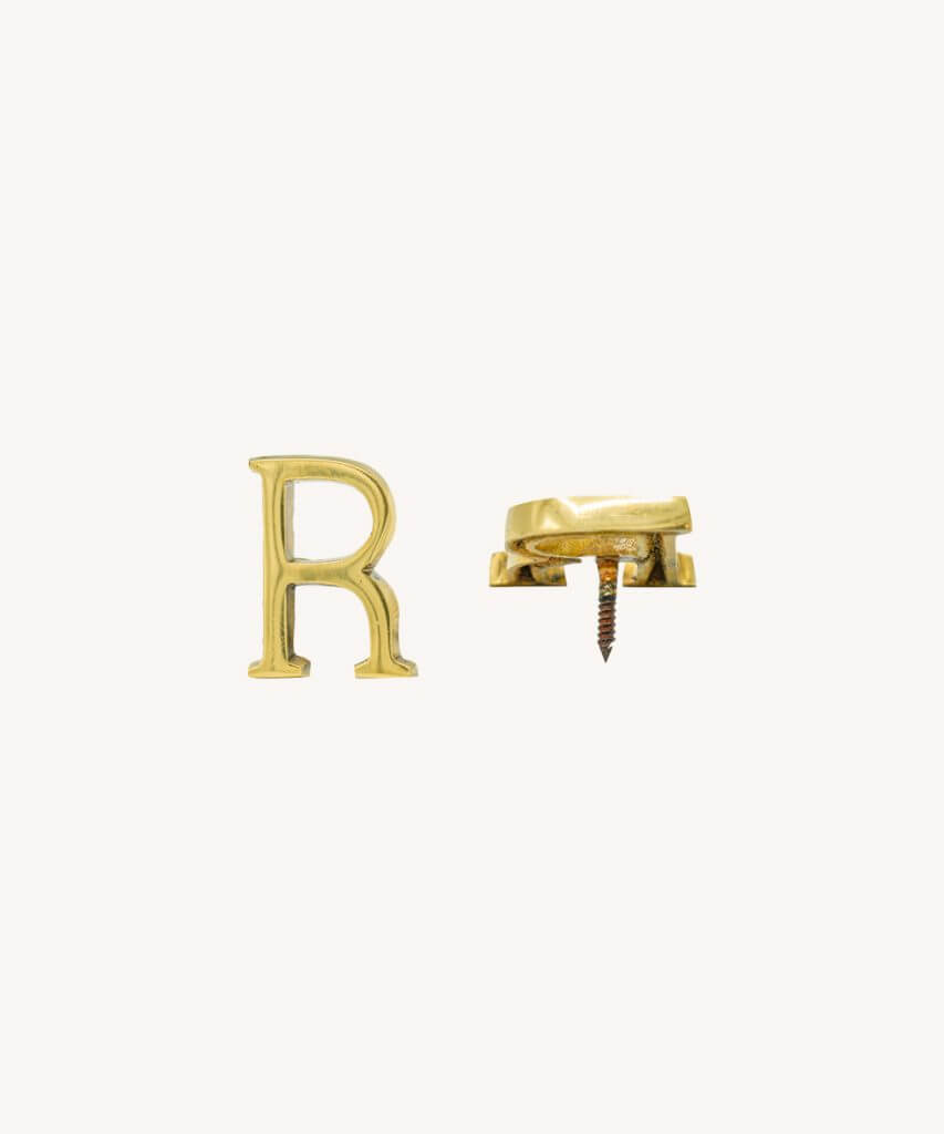 Gold Shiny Brass Letter R