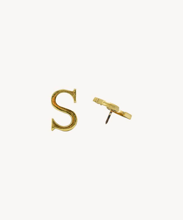 Gold Shiny Brass Letter S