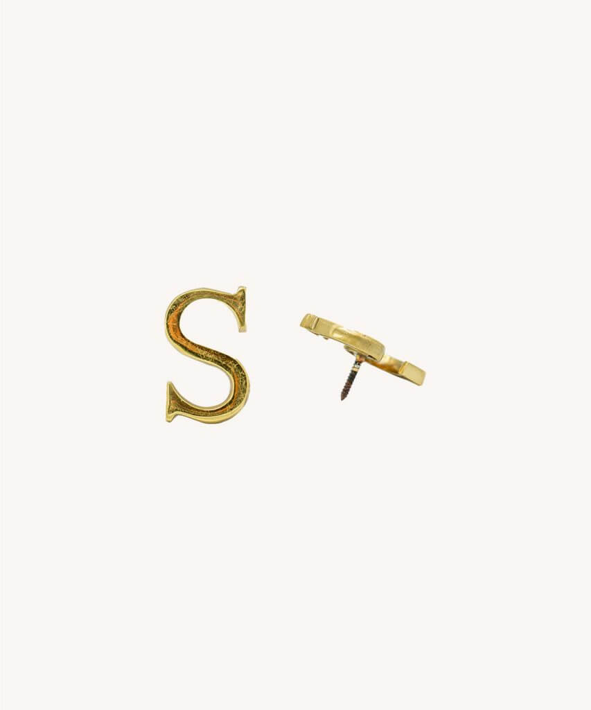 Gold Shiny Brass Letter S