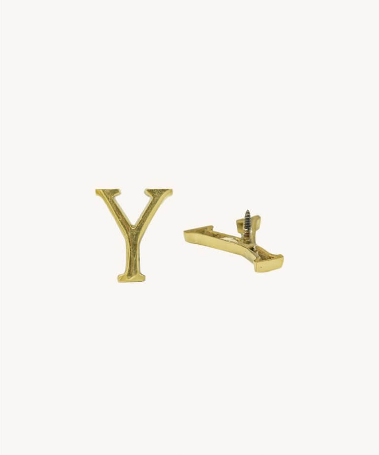 Gold Shiny Brass Letter Y