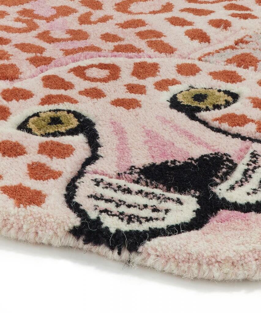 Pinky Leopard Rug Large