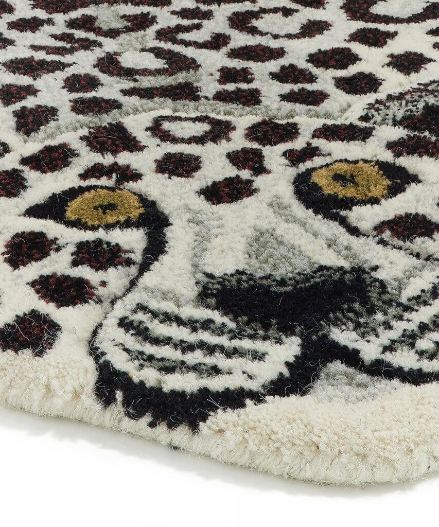 Snowy Leopard Rug Large Doing Goods, Gray Leopard Rug