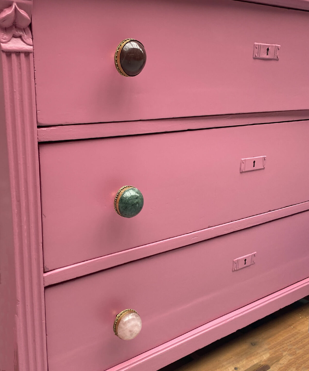 Moira Knob Green Marble XL