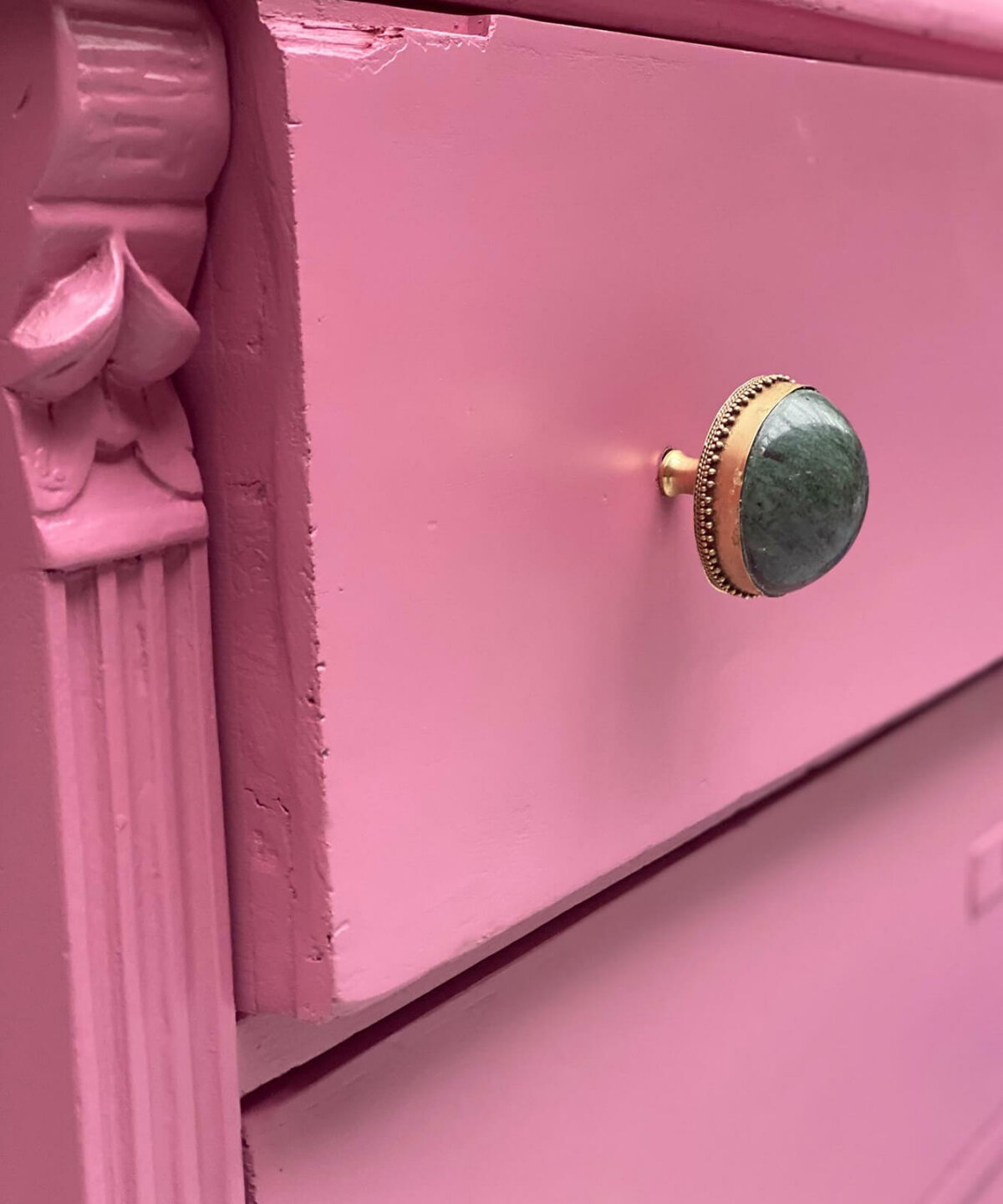 Moira Knob Green Marble XL