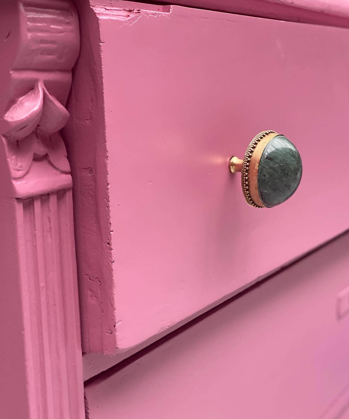 Moira Knob Green Marble XL