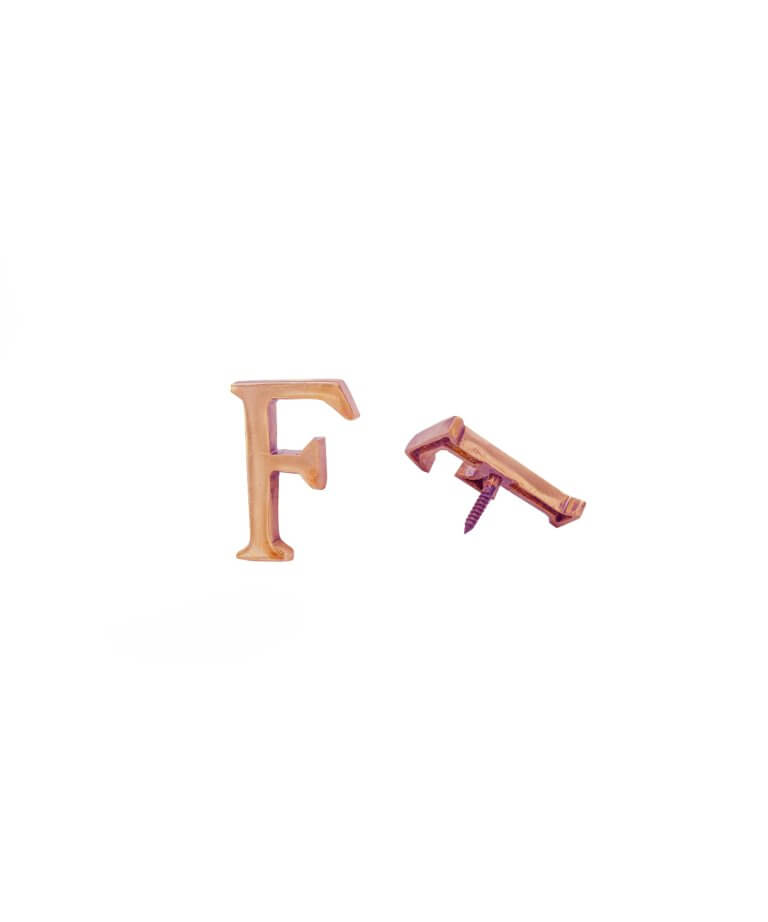 Copper Brass Letter F