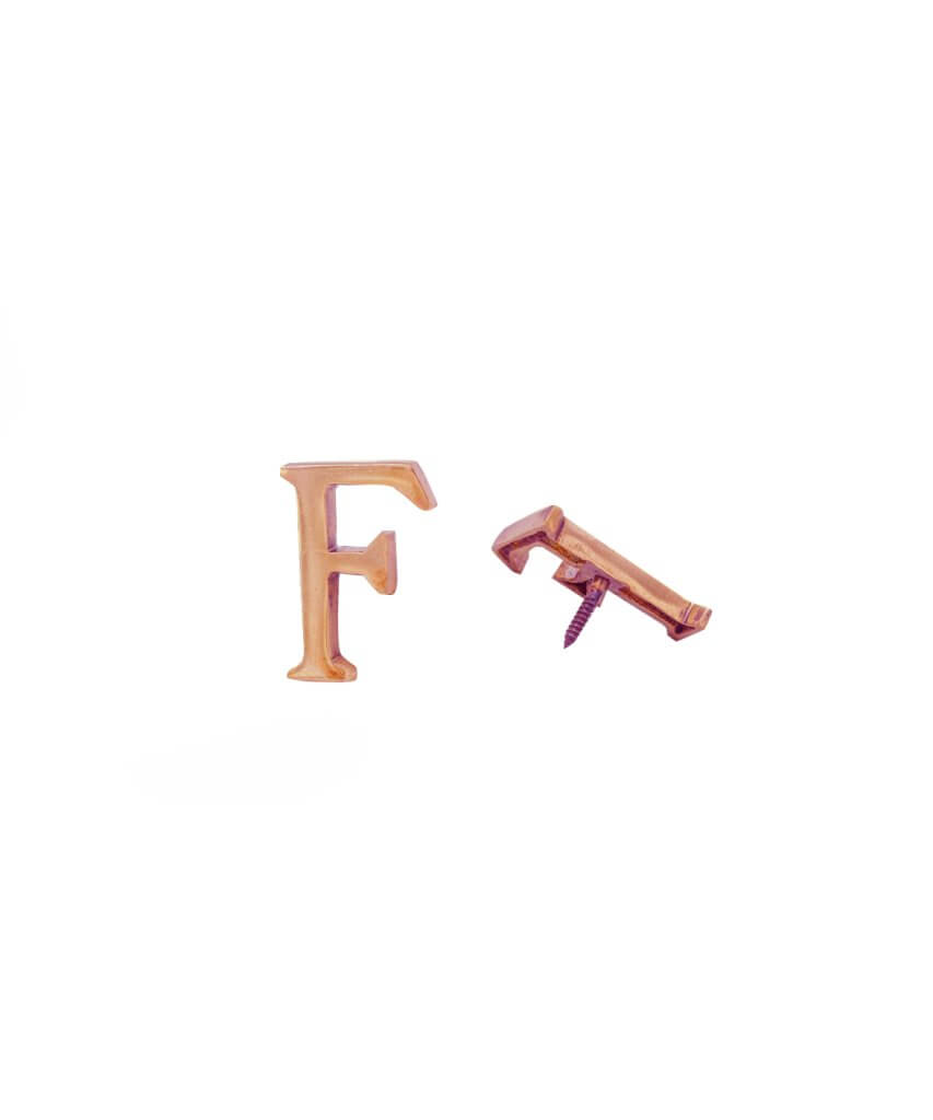 Copper Brass Letter F