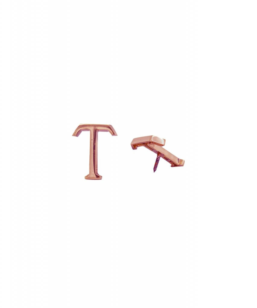 Copper Brass Letter T