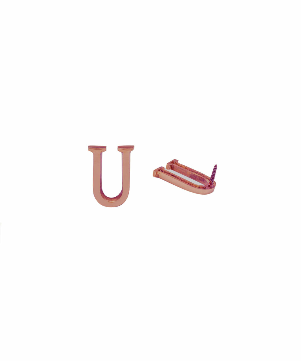 Copper Brass Letter U