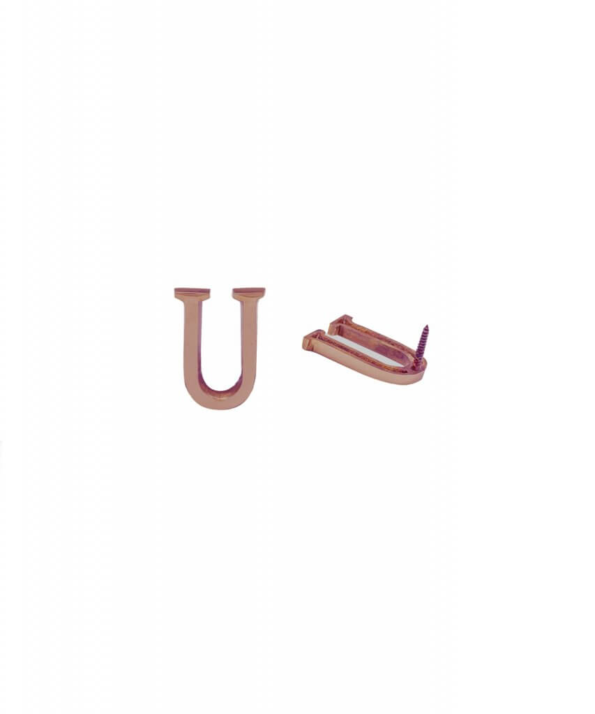 Copper Brass Letter U