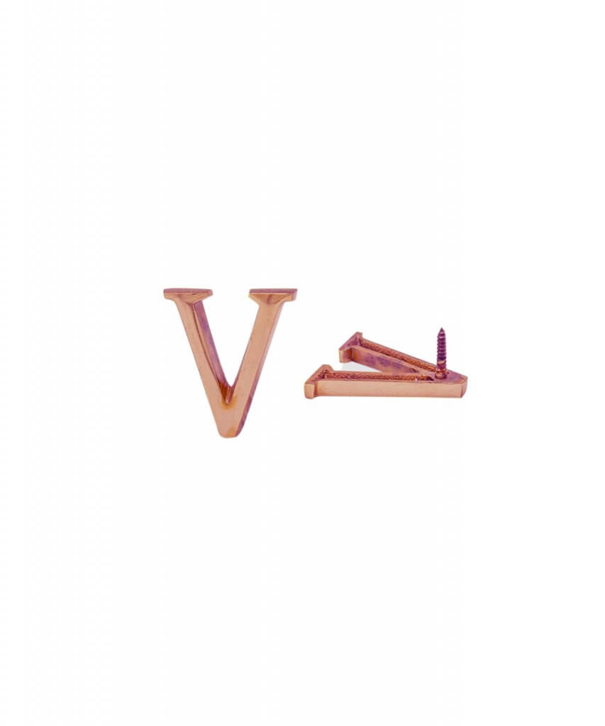 Copper Brass Letter V