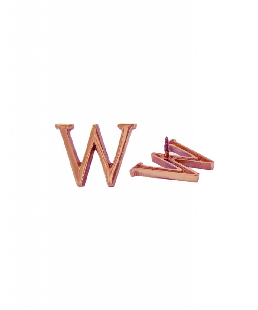 Lettre W en Laiton Copper
