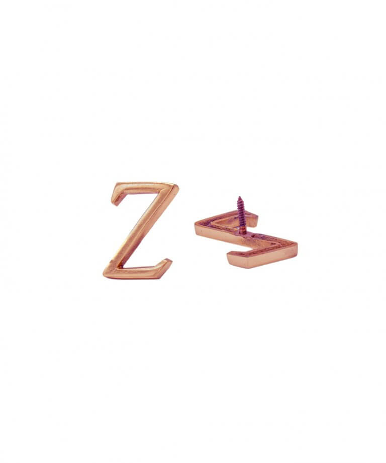 Lettre Z en Laiton Copper
