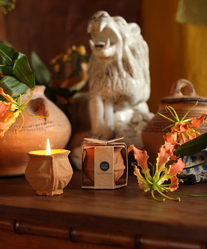 Terracotta Scented Kerzenhalter mini (im Geschenkbox)
