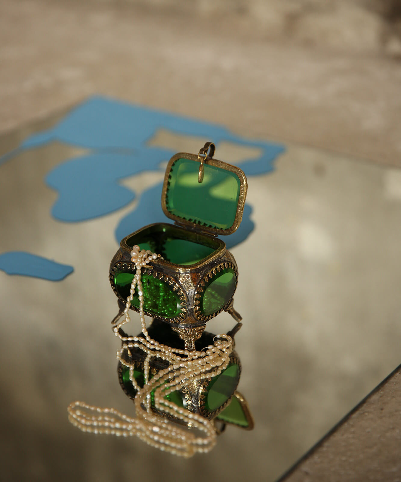 Laila Treasure Box Medium Emerald Green