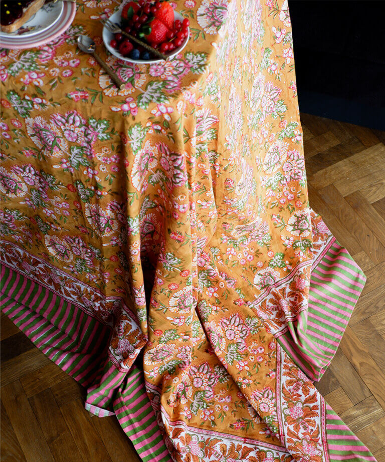 Marigold Table Throw in Tote Bag