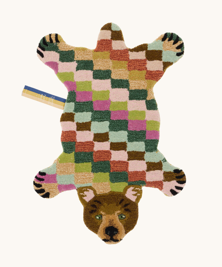 Archie Check Bear Rug Small