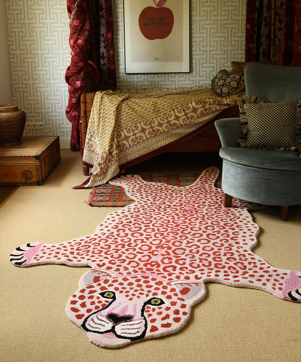 Pinky Leopard Teppich XL