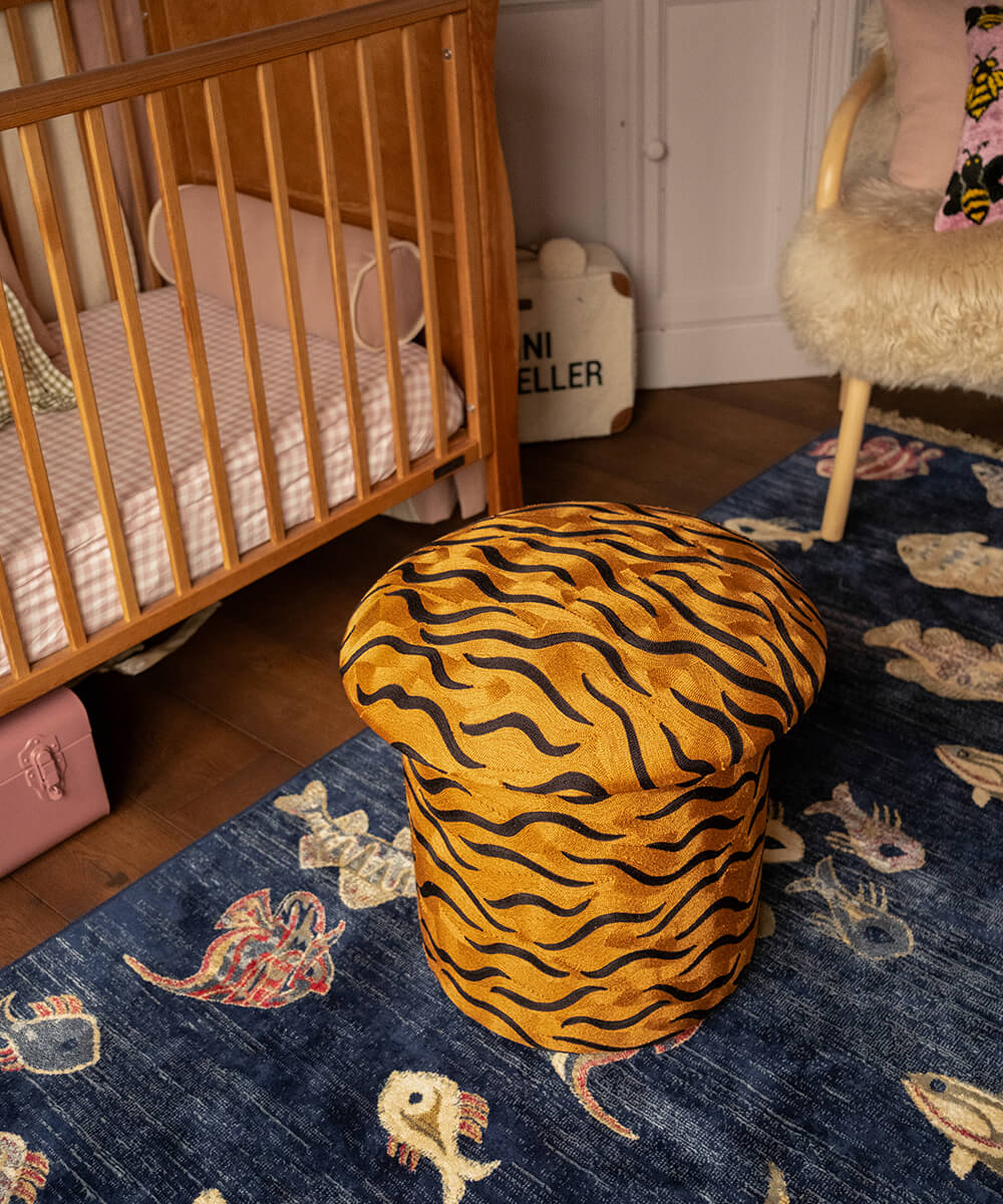 Maya Tijger Geborduurde Kruk