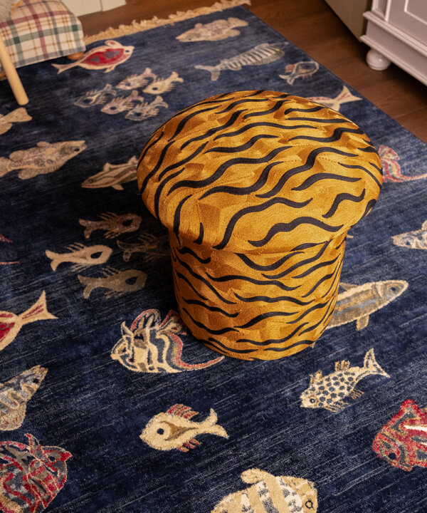 Maya Tiger Bestickter Hocker