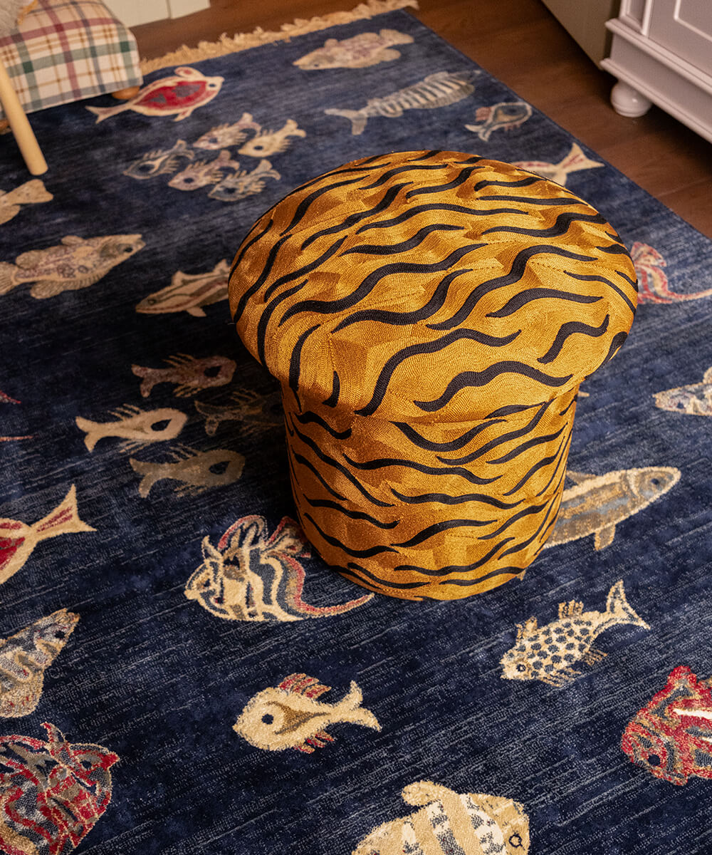 Maya Tiger Bestickter Hocker