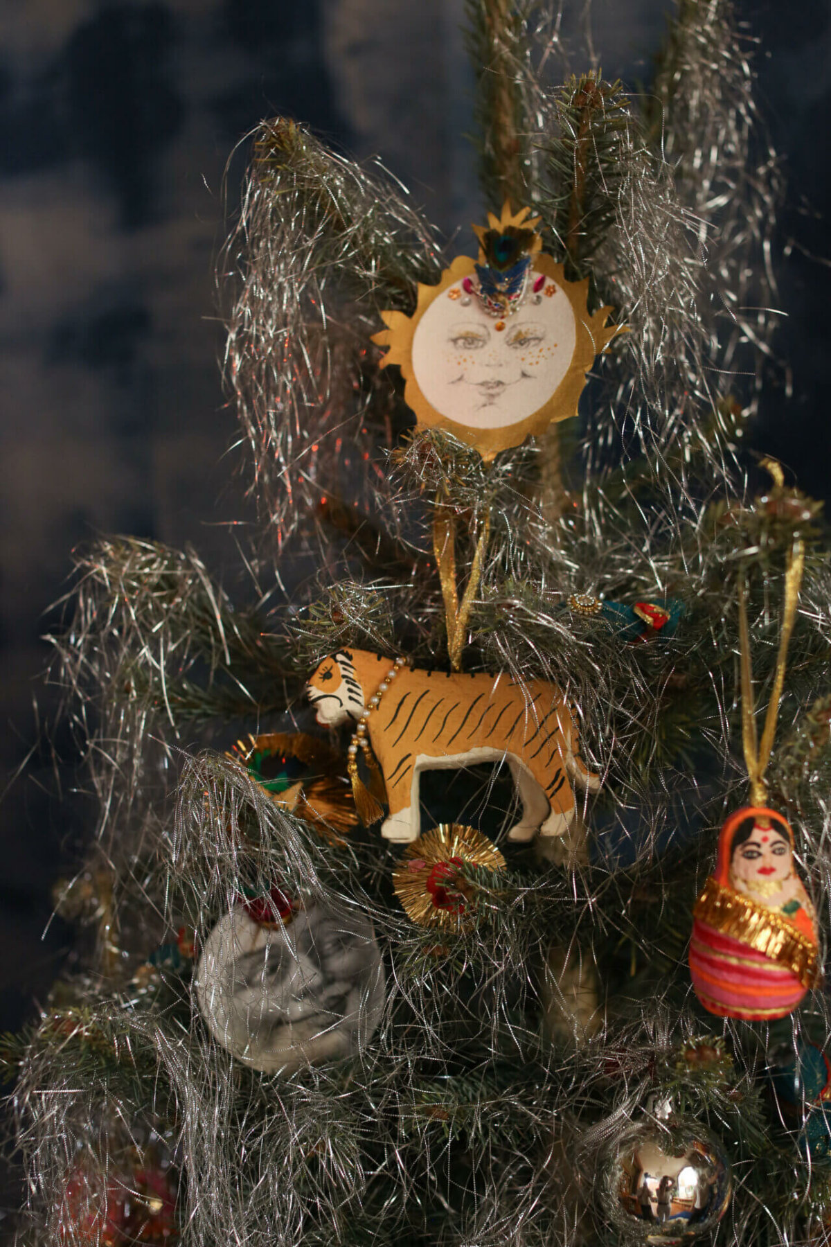 Tinsel Tiger Ornament