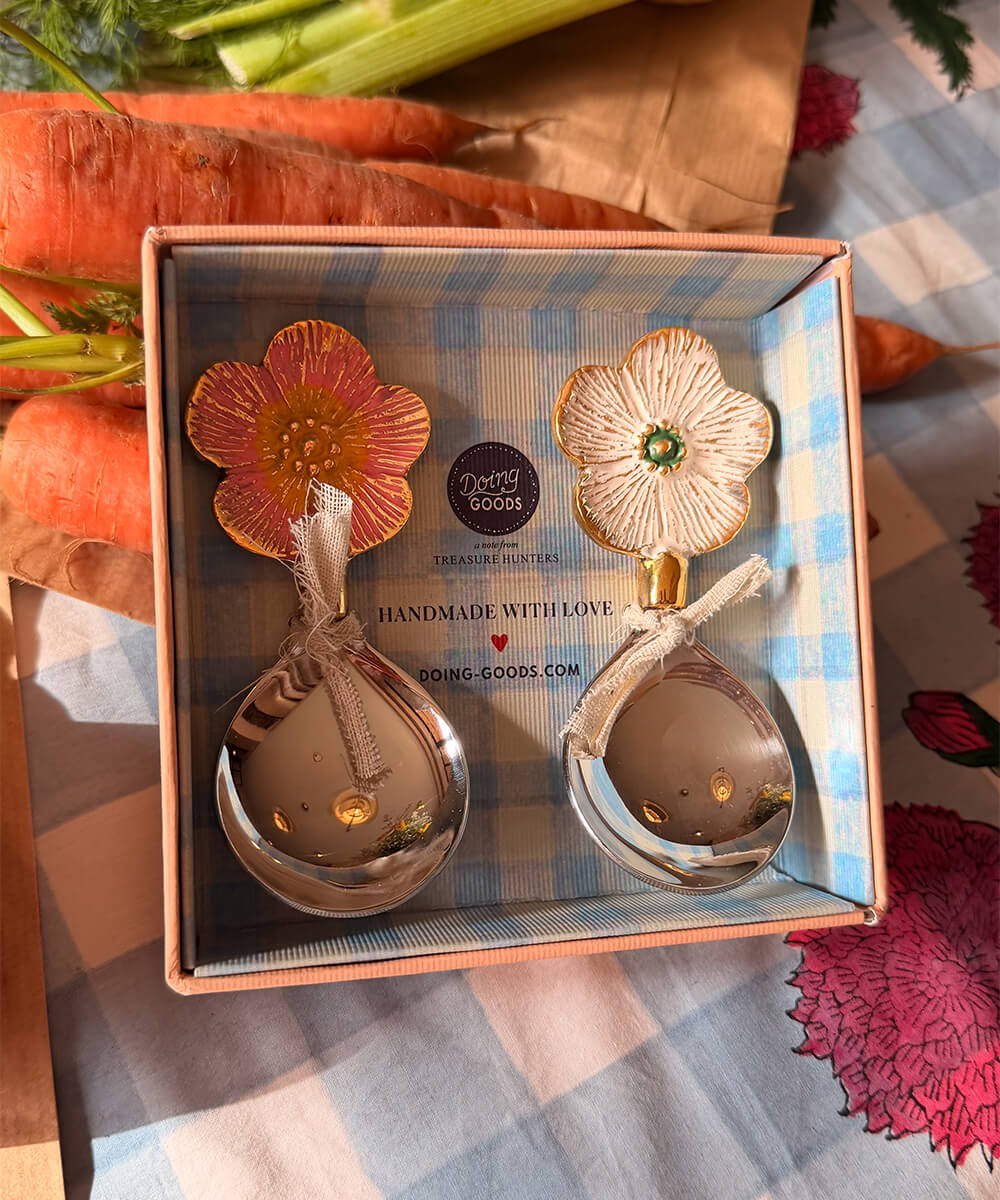 Faye Bloemen Dipster Lepelset in Cadeaudoos