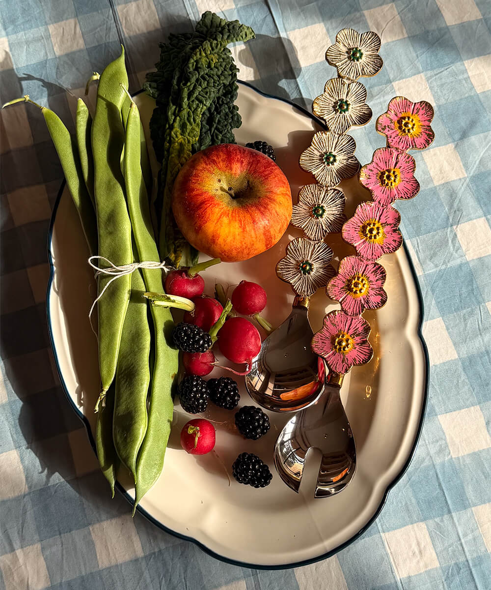 Faye Bloemen Saladebestek Set in Cadeaudoos