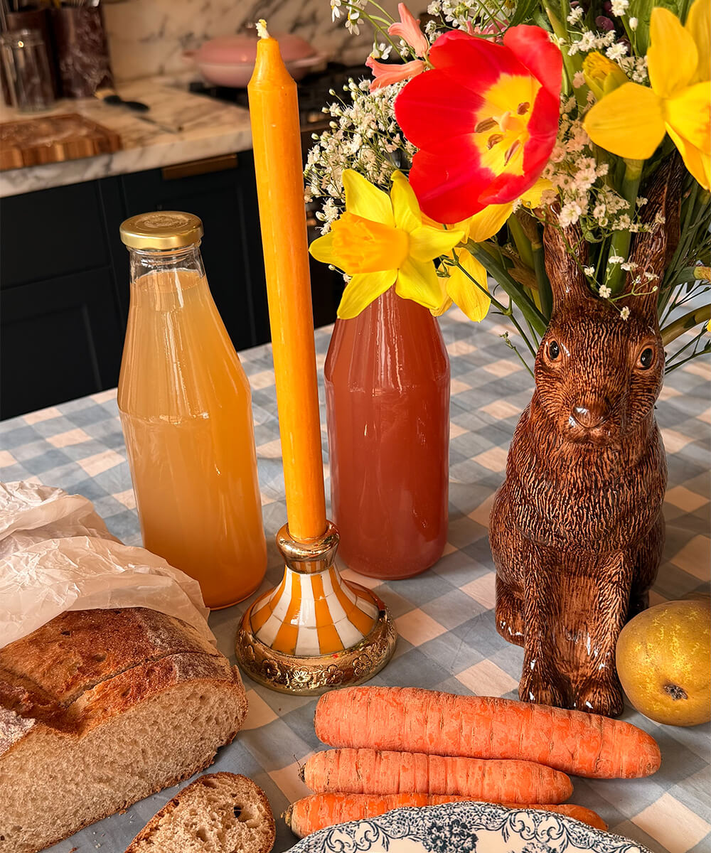 Sanya Striped Candle Holder Yellow