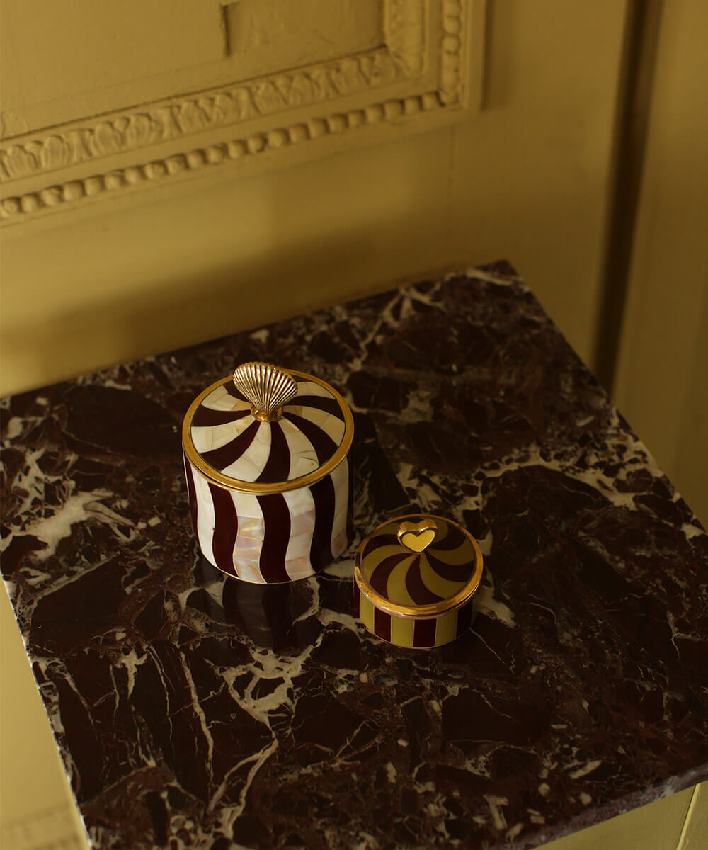 Abby Schelp Circus Sieradendoos Groot Bordeaux