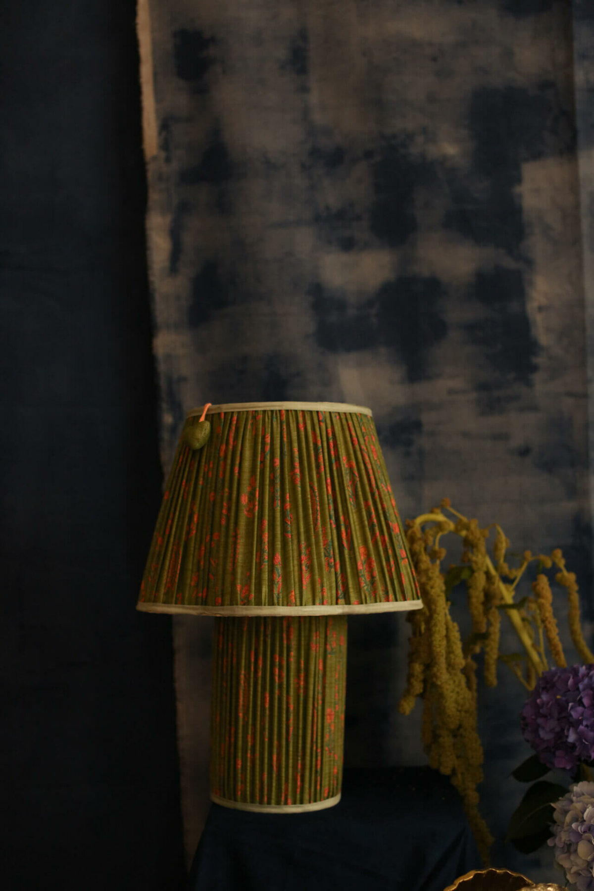 Myra Lamp Large Silk Sami Green