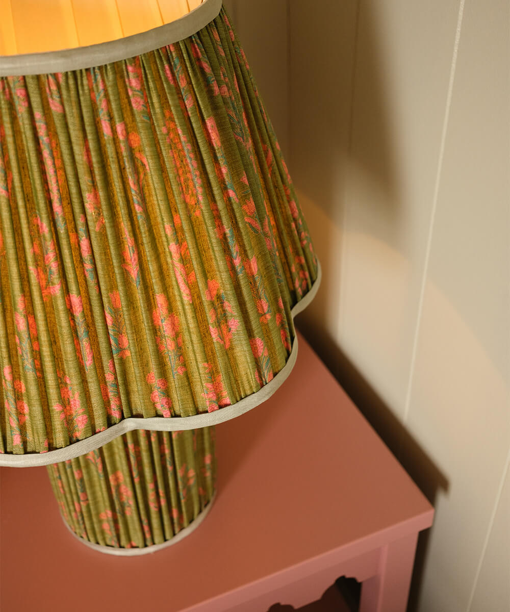 Myra Lamp Large Silk Sami Green