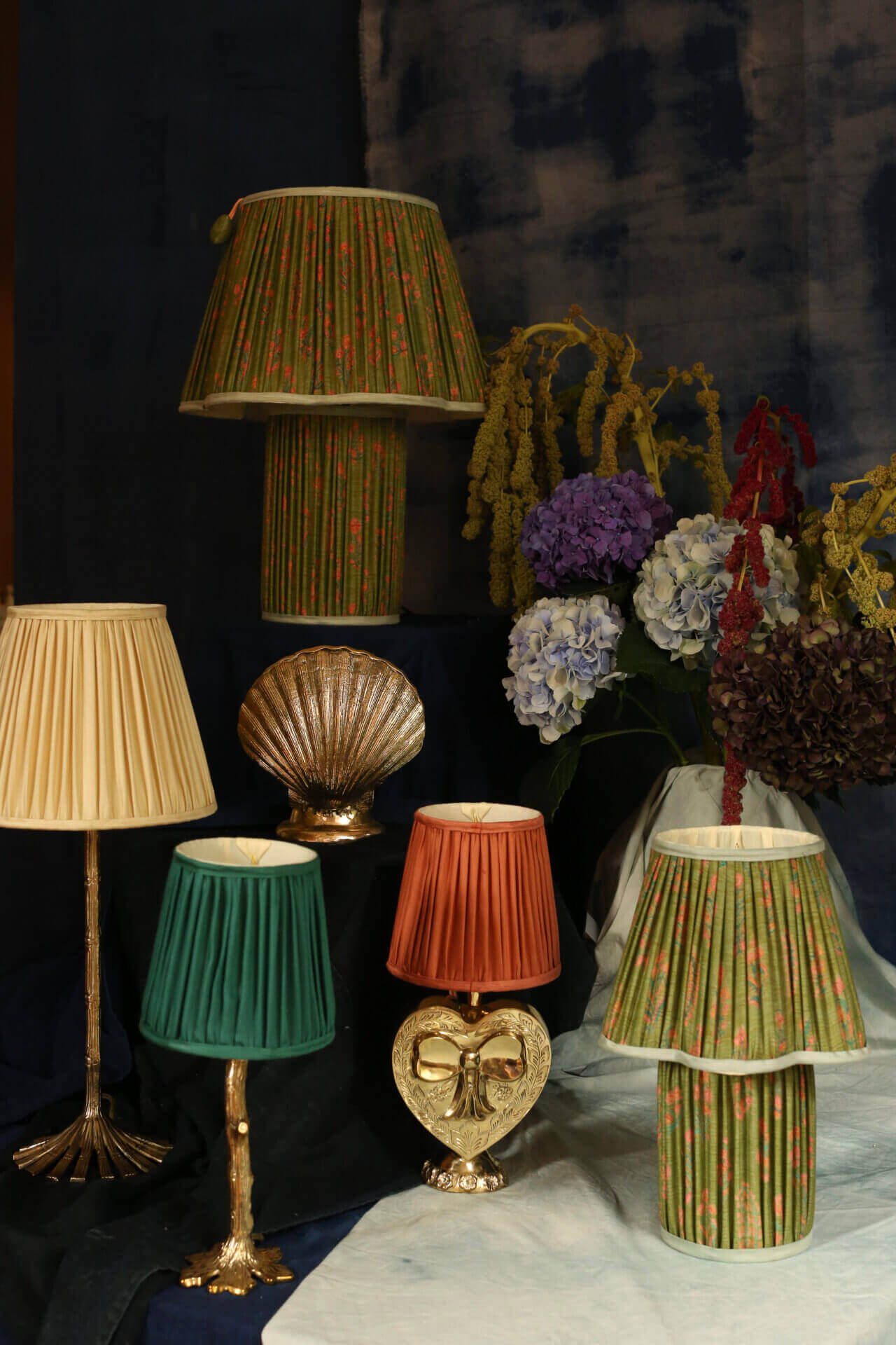 Lampe Myra Petite en Soie Sami Verte