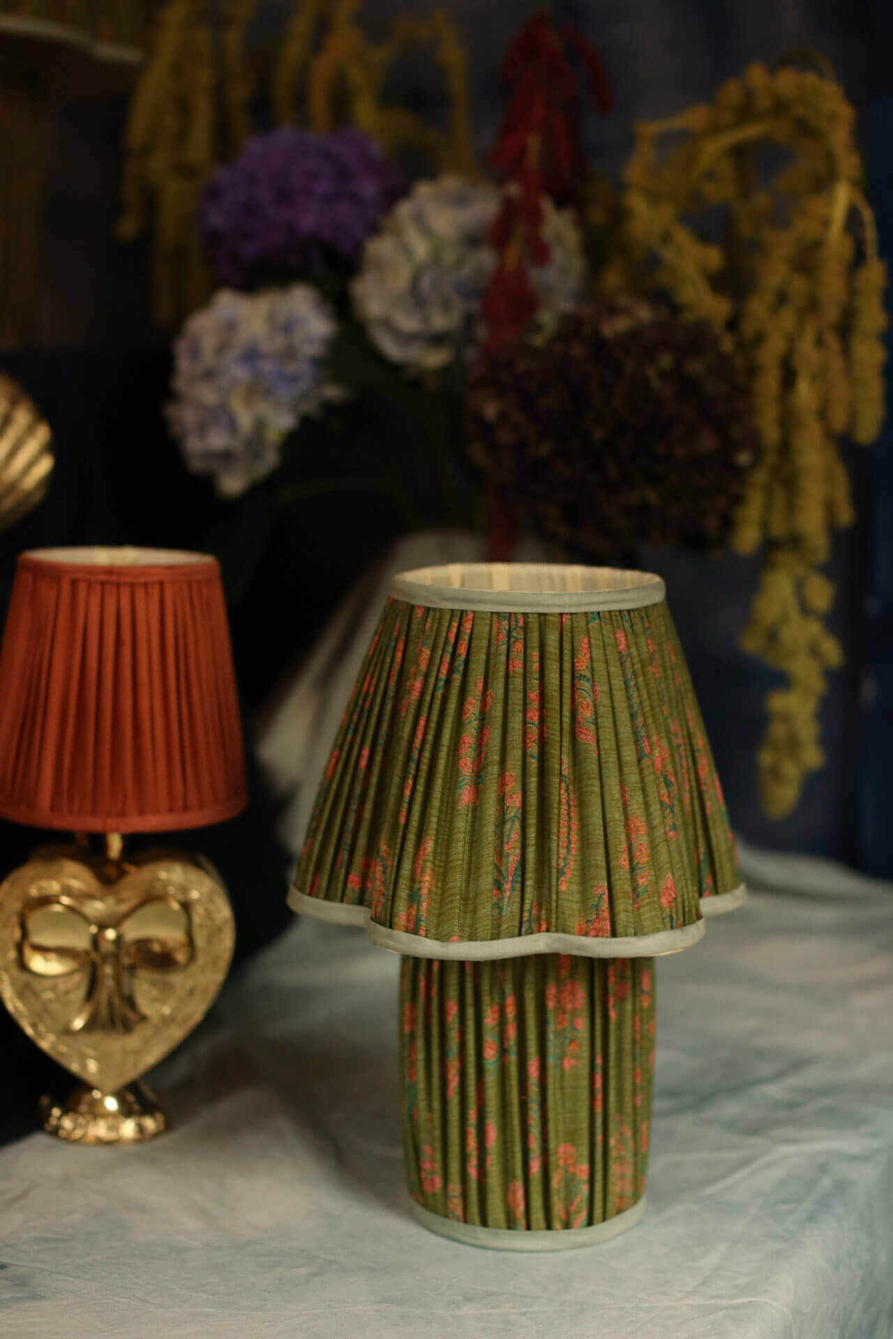 Lampe Myra Petite en Soie Sami Verte