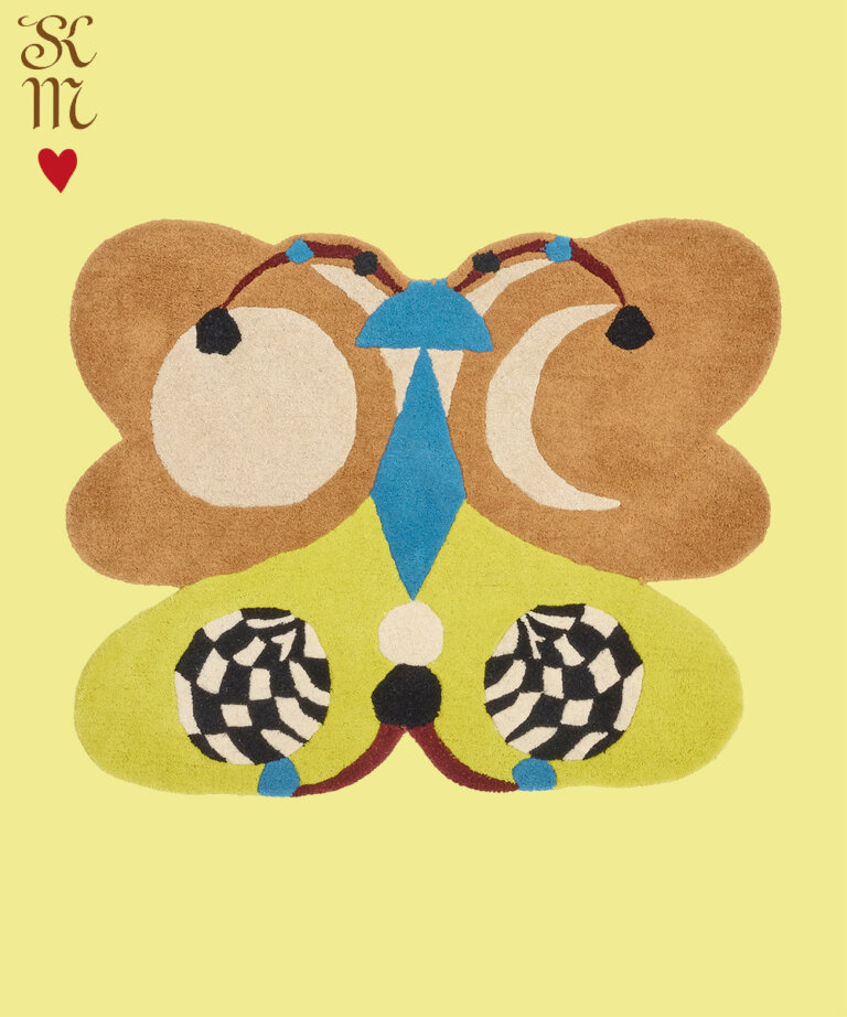 Melody Moon Butterfly Rug Lemon Large