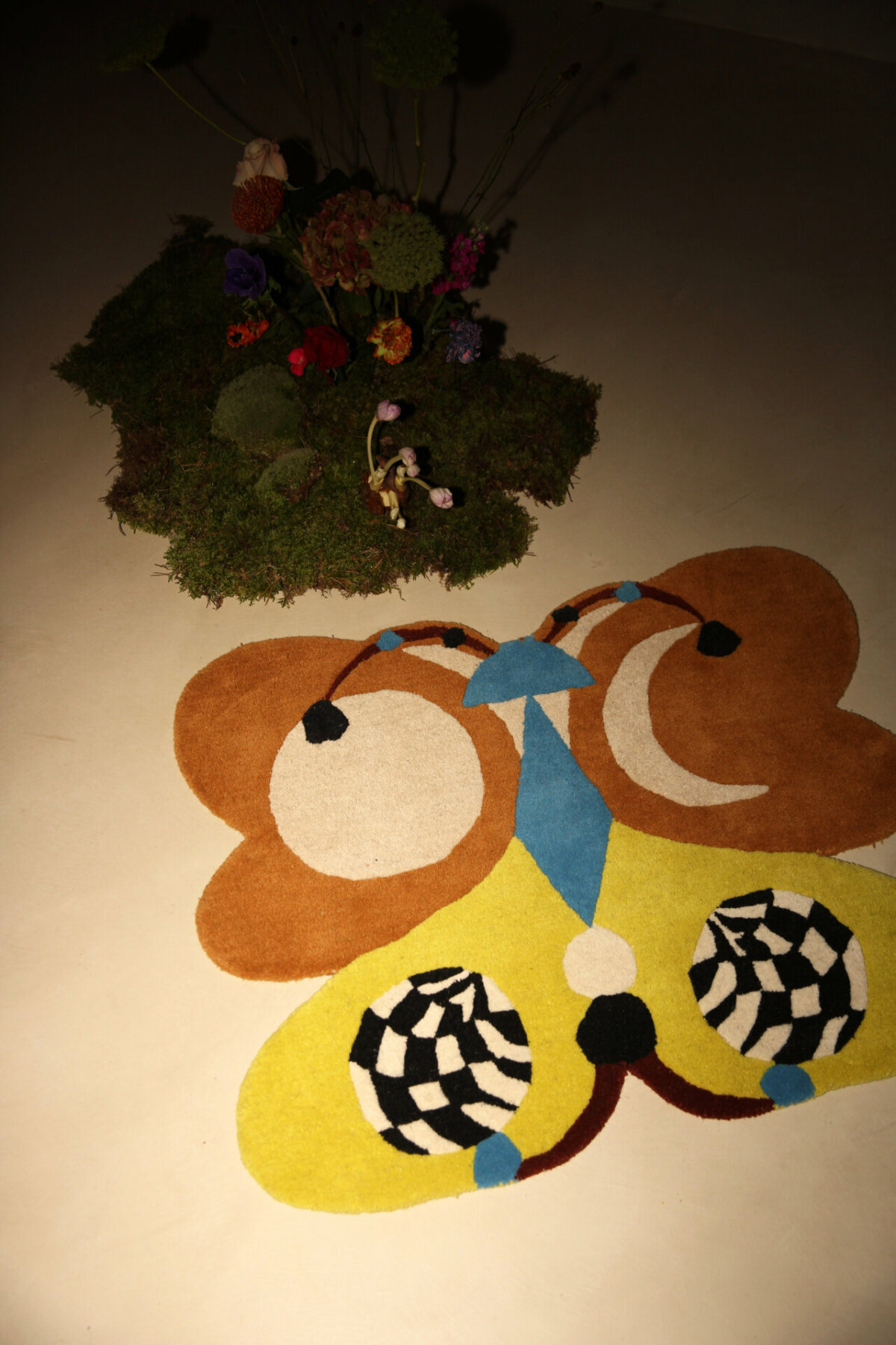 Melody Moon Butterfly Rug Lemon Large