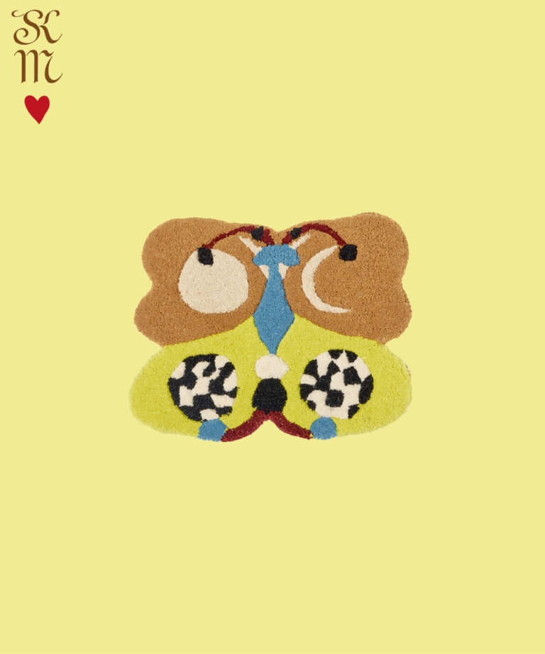 Melody Moon Butterfly Rug Lemon Medium