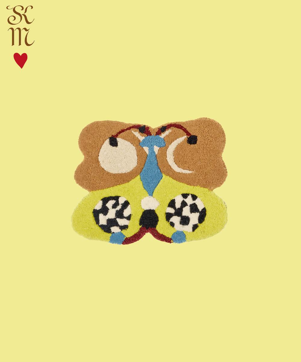 Melody Moon Butterfly Rug Lemon Medium