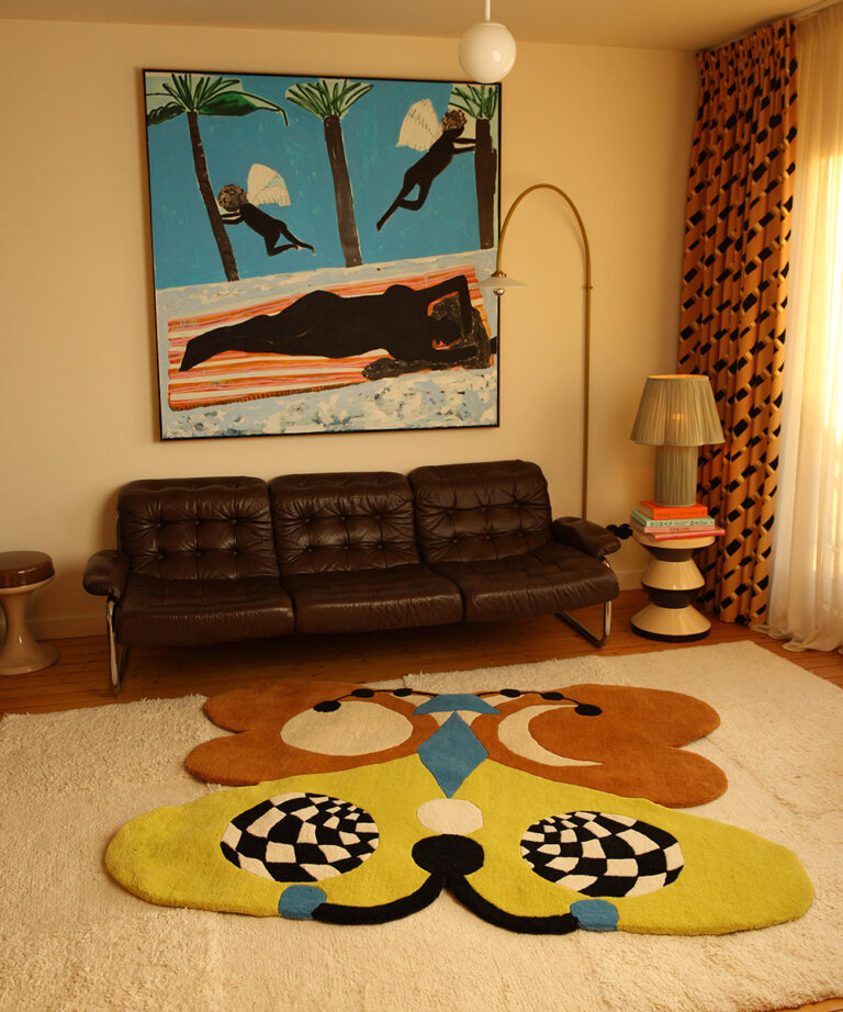 Melody Moon Butterfly Rug Lemon XL