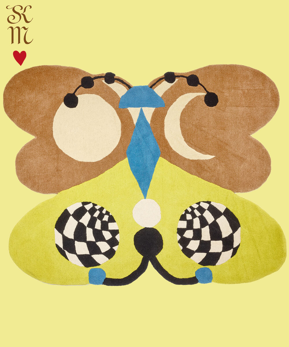 Melody Moon Butterfly Rug Lemon XL