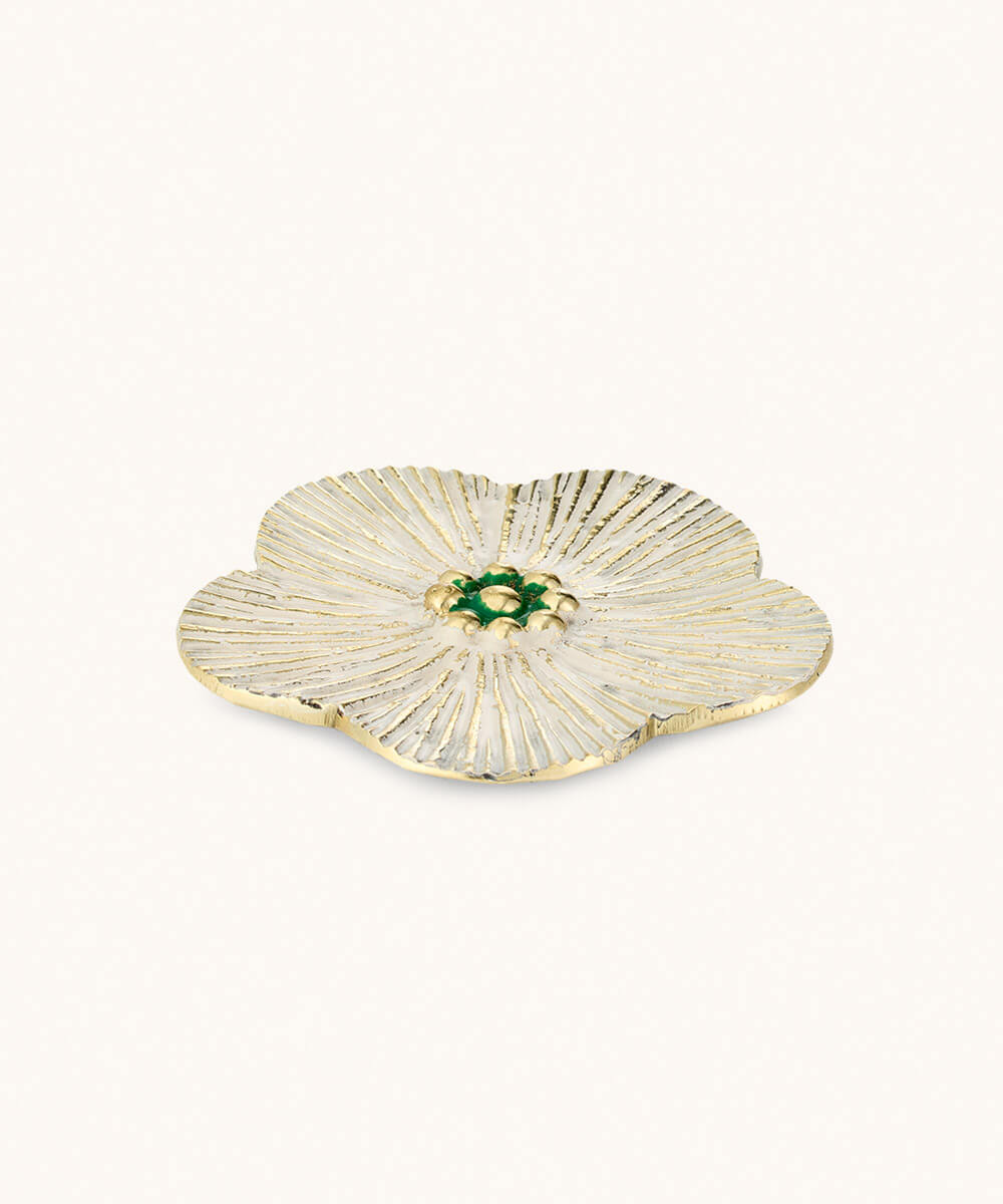 Faye Flower Plate White Medium