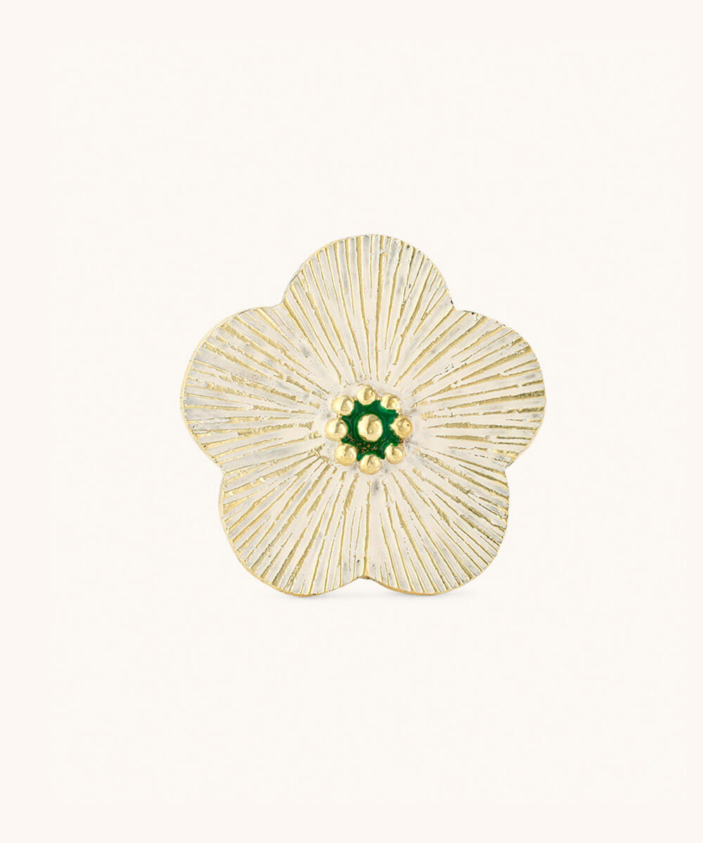 Faye Flower Plate White Medium