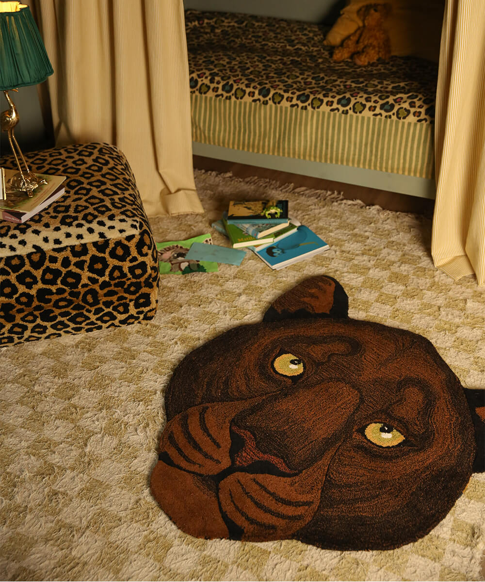 Nio Black Panther Head Rug Large