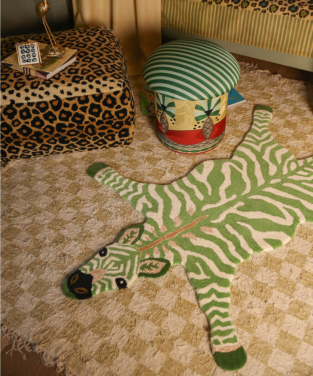 Tabouret Brodé Paloma Palmier