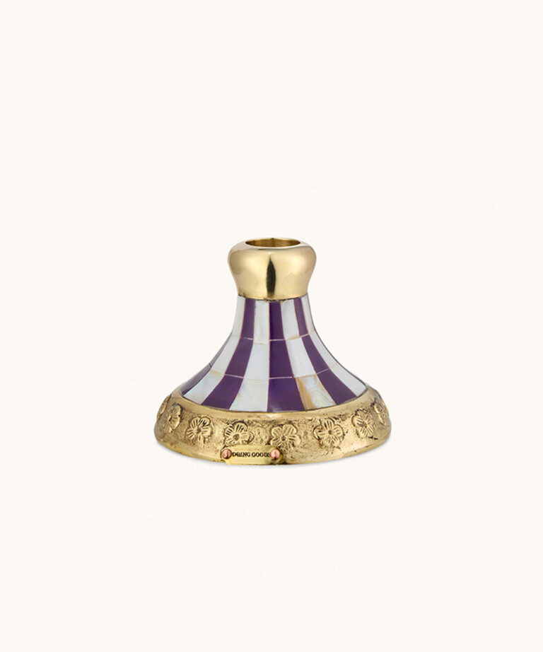Sanya Striped Candle Holder Purple